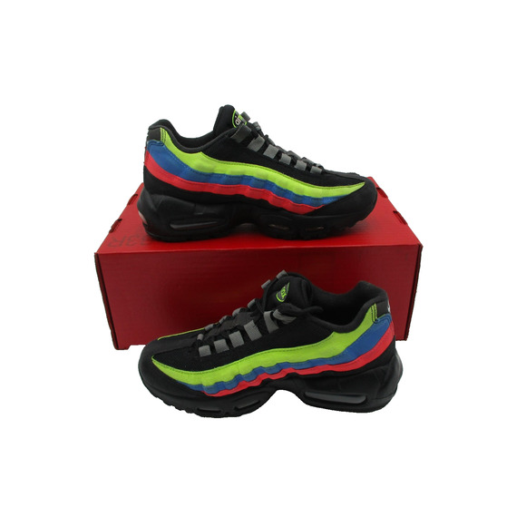 Nike Air Max 95 Shoes Youth Size 5Y Black Volt Blue Red Green DZ5635-001 1F9 - Picture 4 of 15